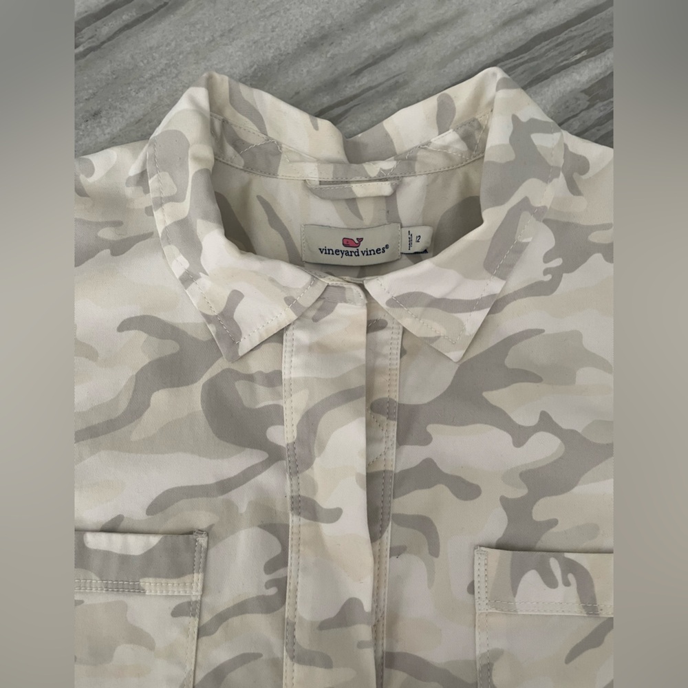 Vineyard Vines Camo Print Short Sleeve Shirt Dress - Picture 3 of 5